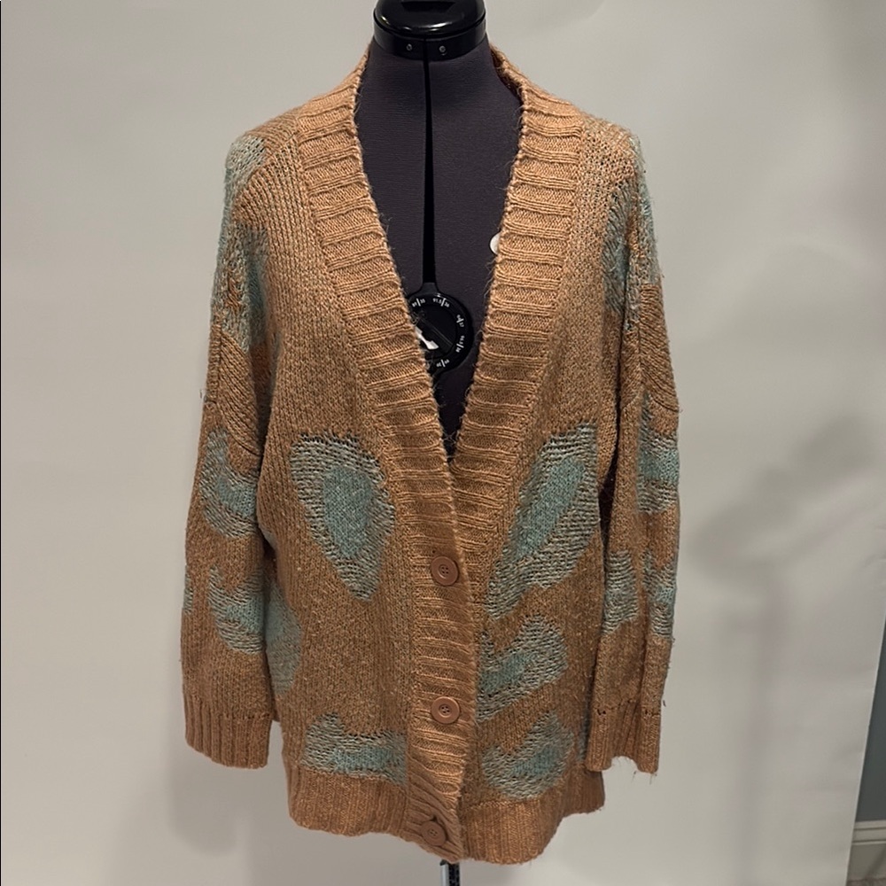 Cozy Pink and Teal Women's Sweater